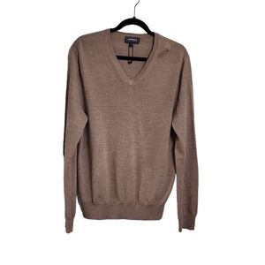 Express tan merino wool v-neck sweater Sz M